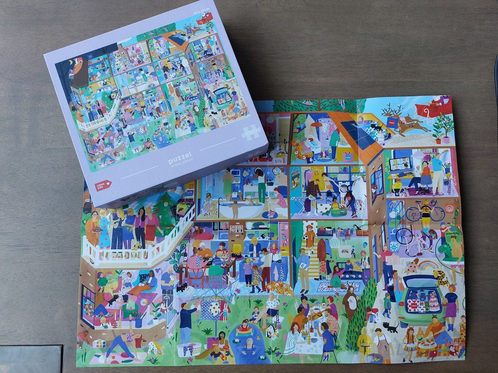 Limited Edition HEMA Puzzel 1000 stukjes, Ophalen of Verzenden, 500 t/m 1500 stukjes, Zo goed als nieuw, Legpuzzel