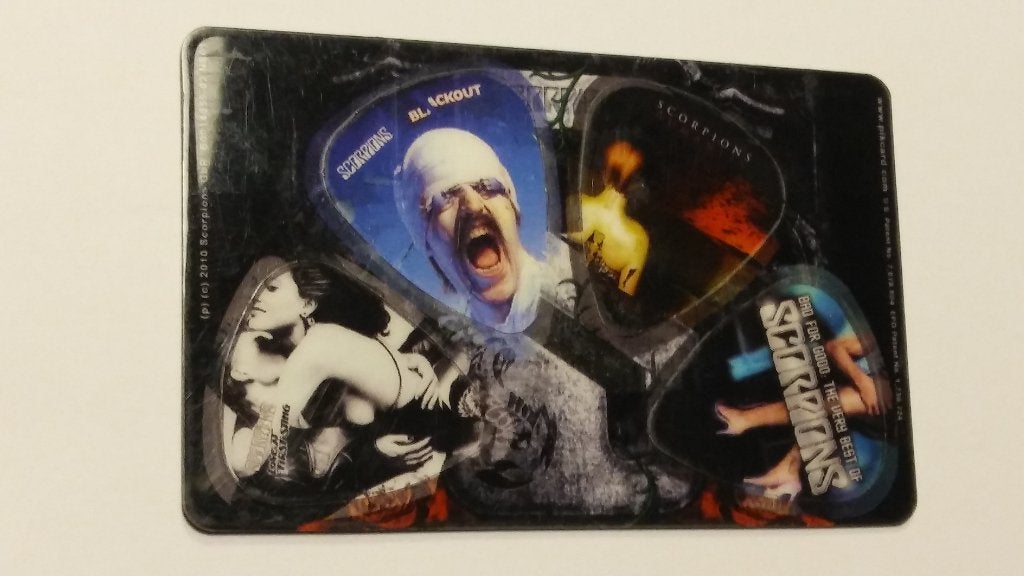 Scorpions gitaarplectrums picks muziek kaart plectrum, Ophalen of Verzenden, Zo goed als nieuw, Overige typen