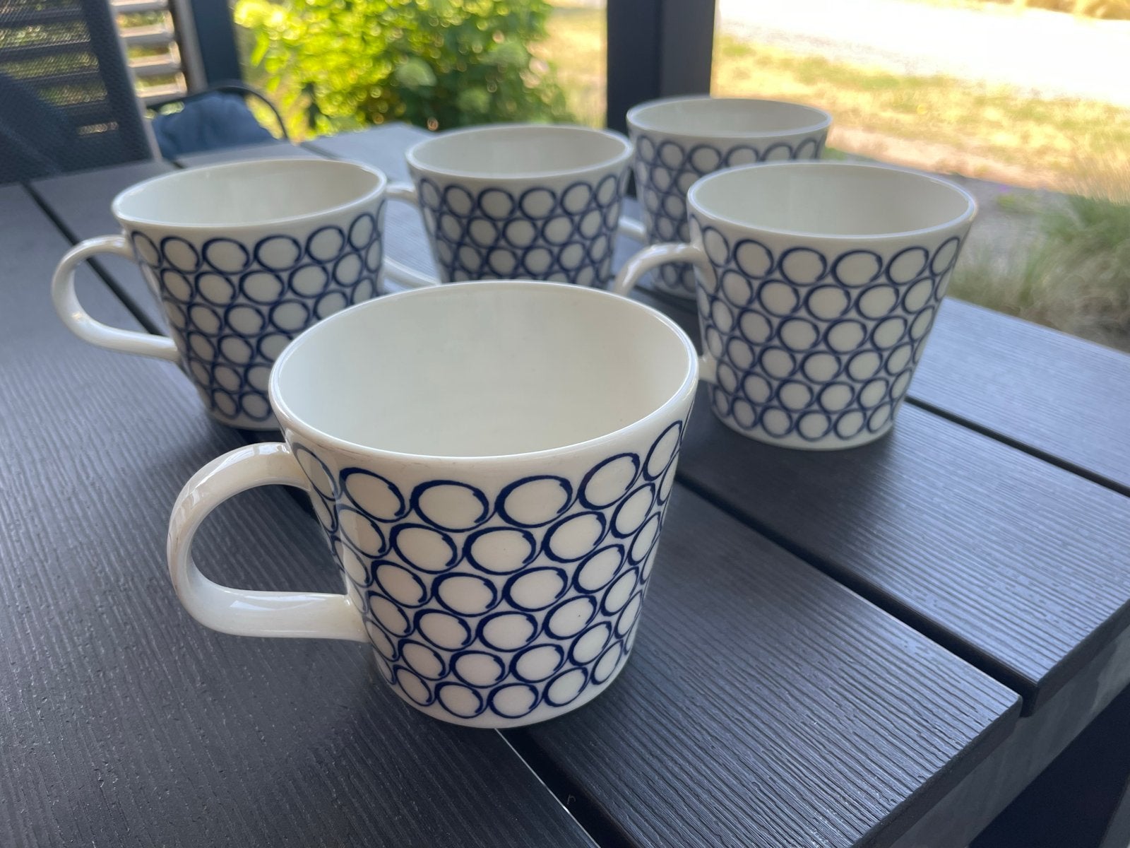 5 Royal Doulton Pacific porseleinen mokken - 22cm x 10cm, Huis en Inrichting, Keuken | Servies, Ophalen, Gebruikt, Overige merken