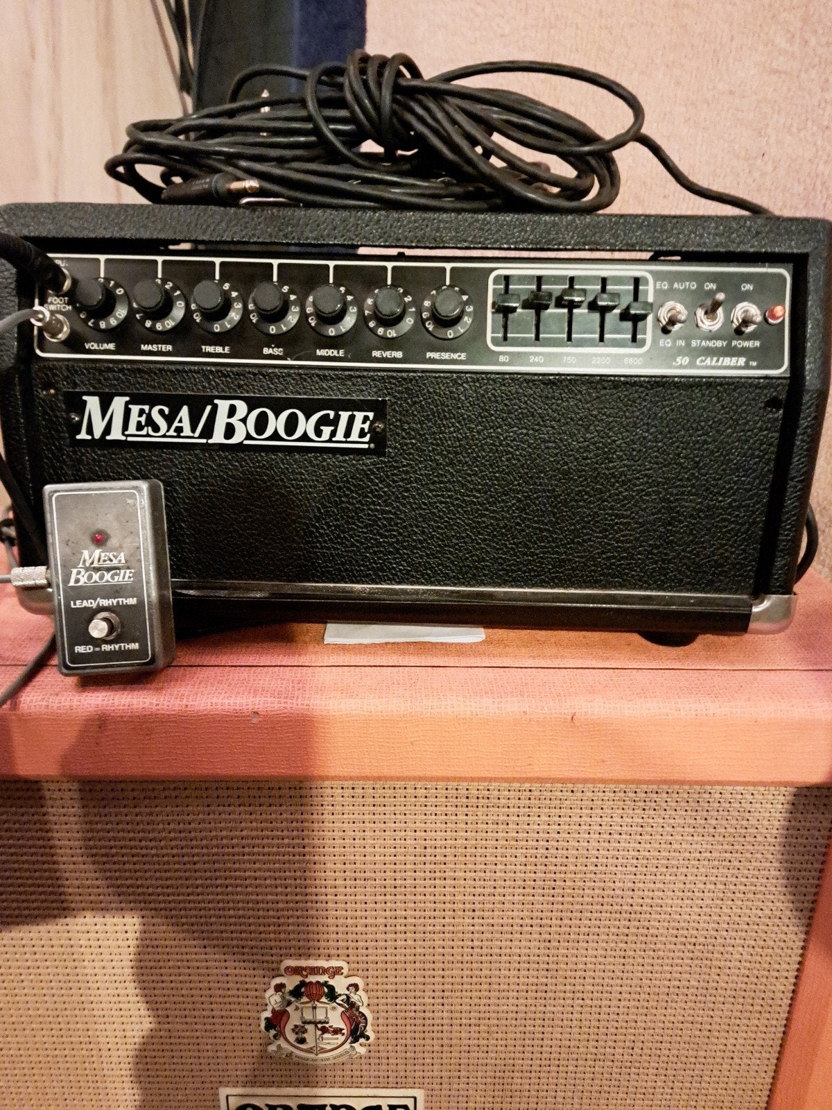 Mesa Boogie Caliber 50 Head + Orange TH 100 Buizenhead, Ophalen, Gebruikt, Gitaar, 50 tot 100 watt