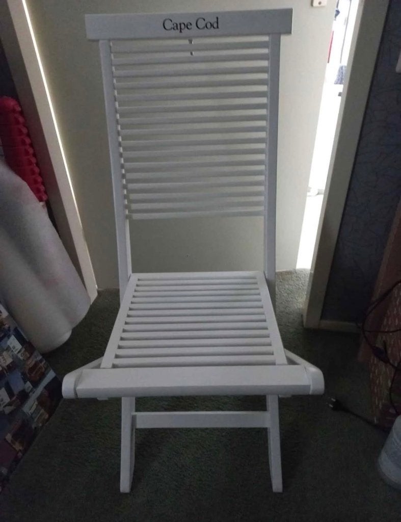 4 houten klapstoelen Riviera Maison, Huis en Inrichting, Stoelen, Ophalen, Gebruikt, Wit, Vier