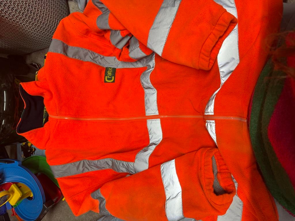 Cratex fleece vest - Oranje met reflecterende banden, Tuin en Terras, Ophalen of Verzenden, Zo goed als nieuw, Handschoenen
