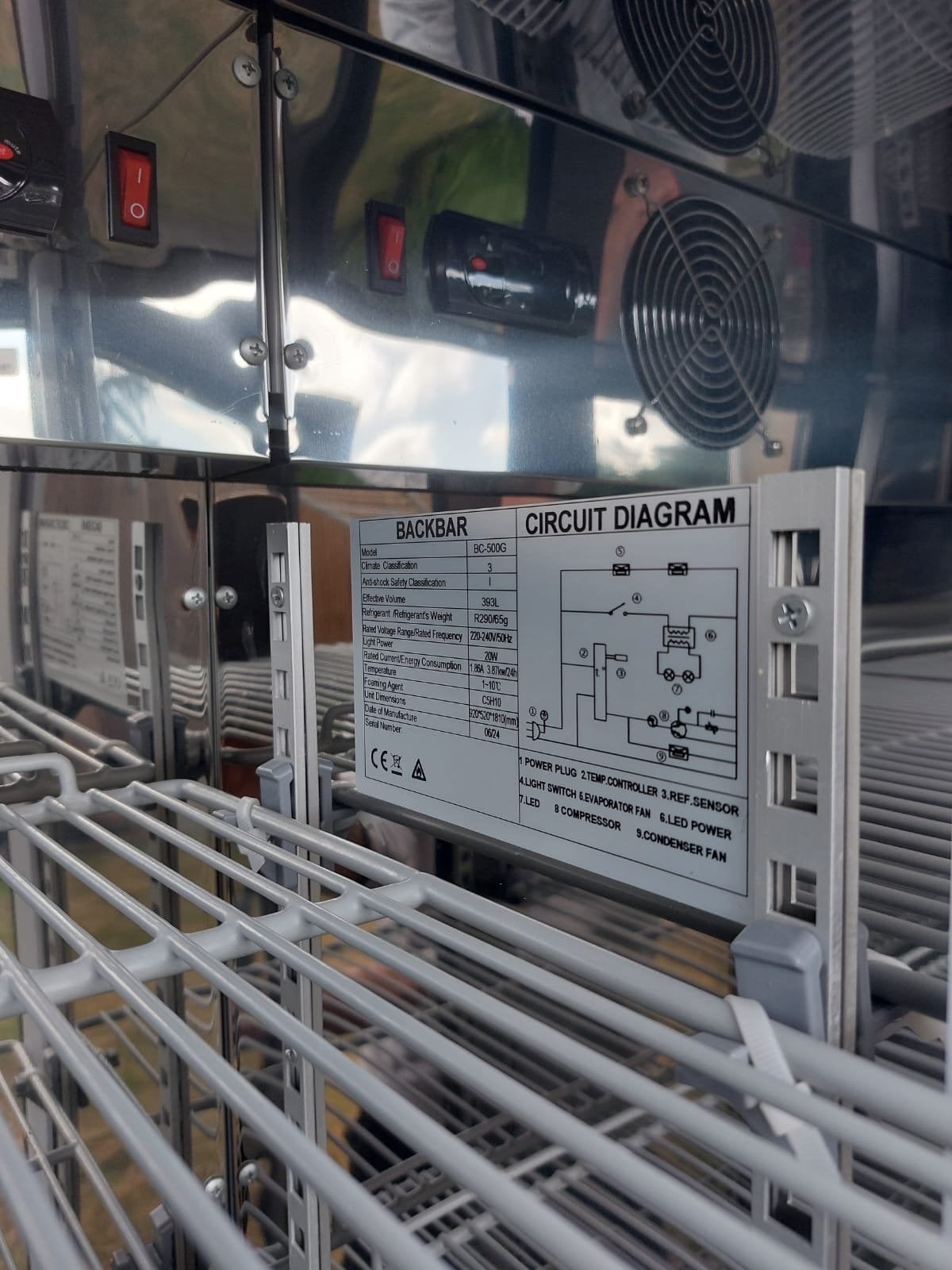 Select quisine 500 liter zwarte koelkast met glazen deuren, Ophalen, Nieuw zonder verpakking, Koelen en Vriezen