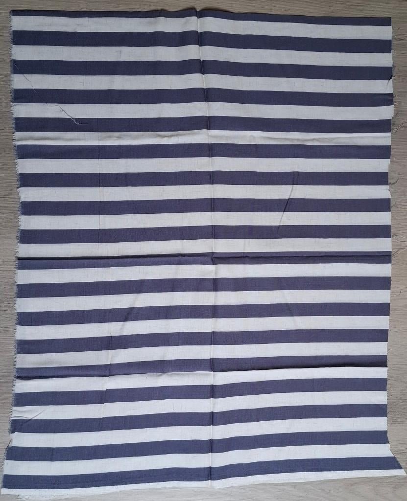 Lap gestreepte stof., Hobby en Vrije tijd, Stoffen en Lappen, Overige materialen, Blauw, Nieuw, Ophalen of Verzenden
