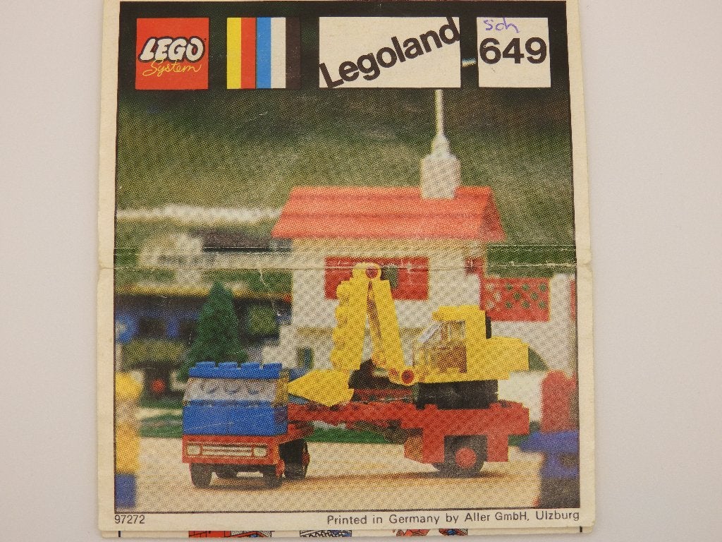 Lego 649 Vintage Low-Loader with Excavator, Gebruikt, Lego, Inclusief instructies, Ophalen of Verzenden