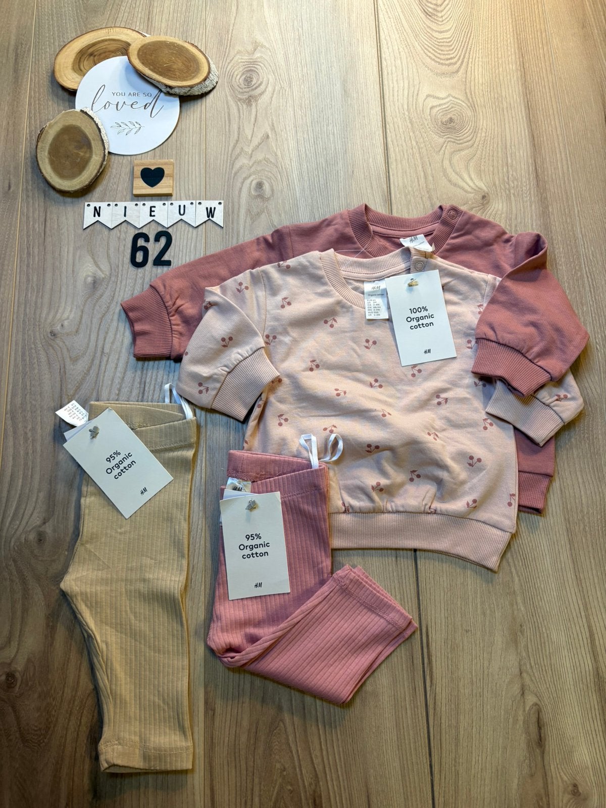 Baby meisje h&m setje 2x trui 2x legging maat 62, Ophalen of Verzenden, Nieuw, Meisje, Setje