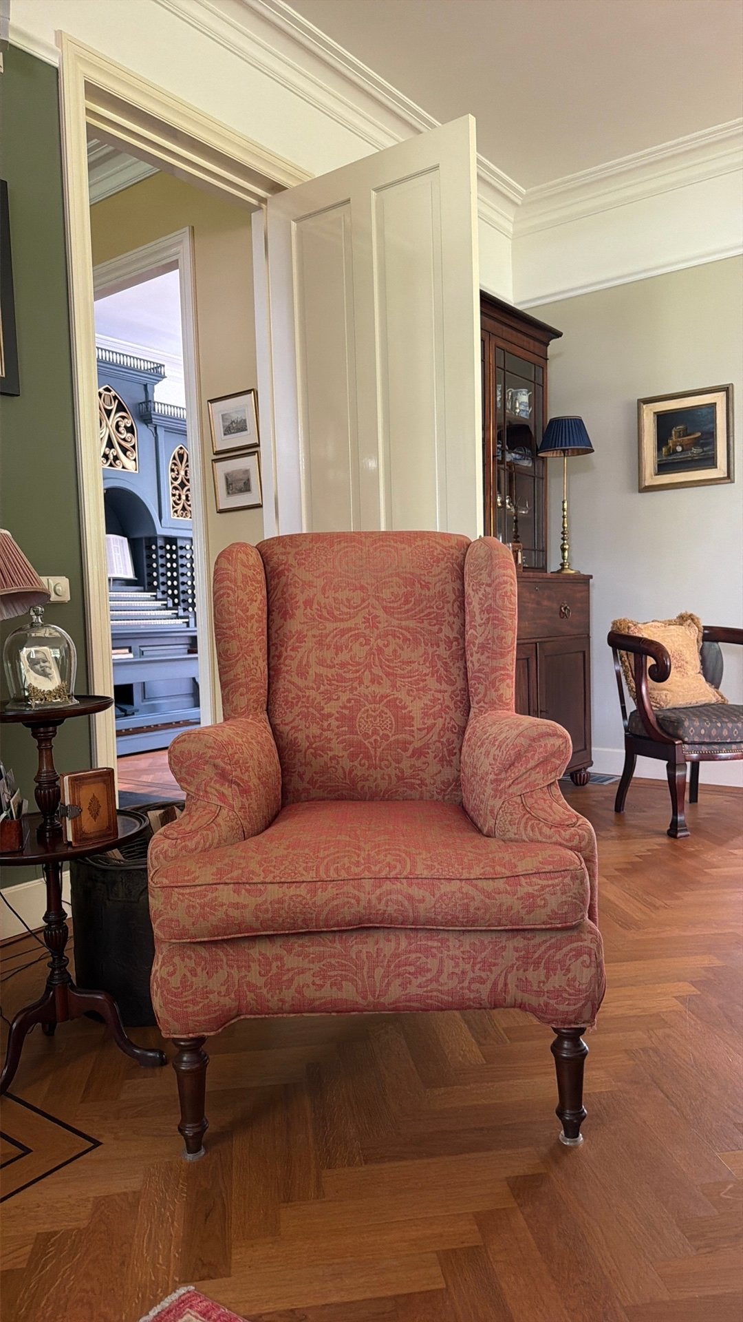 Prachtige fauteuil met Ralph Lauren stof, Ophalen, Zo goed als nieuw, Stof, 75 tot 100 cm
