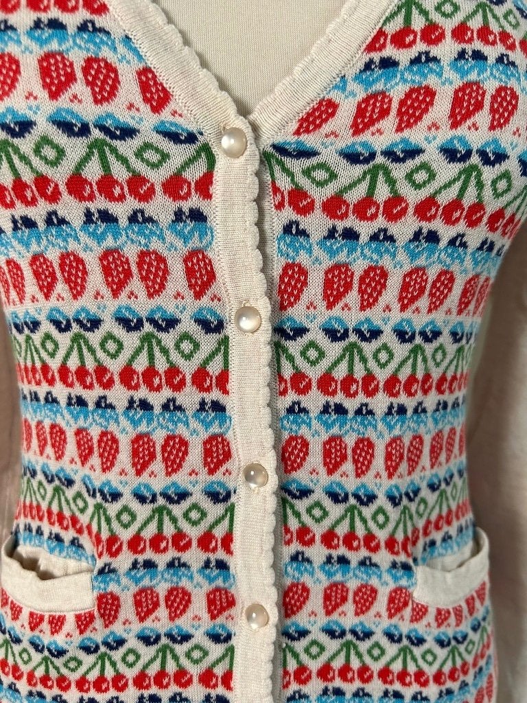 King Louie maat L lief fruit cardigan vestje 3488, Wit, Maat 42/44 (L), Ophalen of Verzenden, Zo goed als nieuw