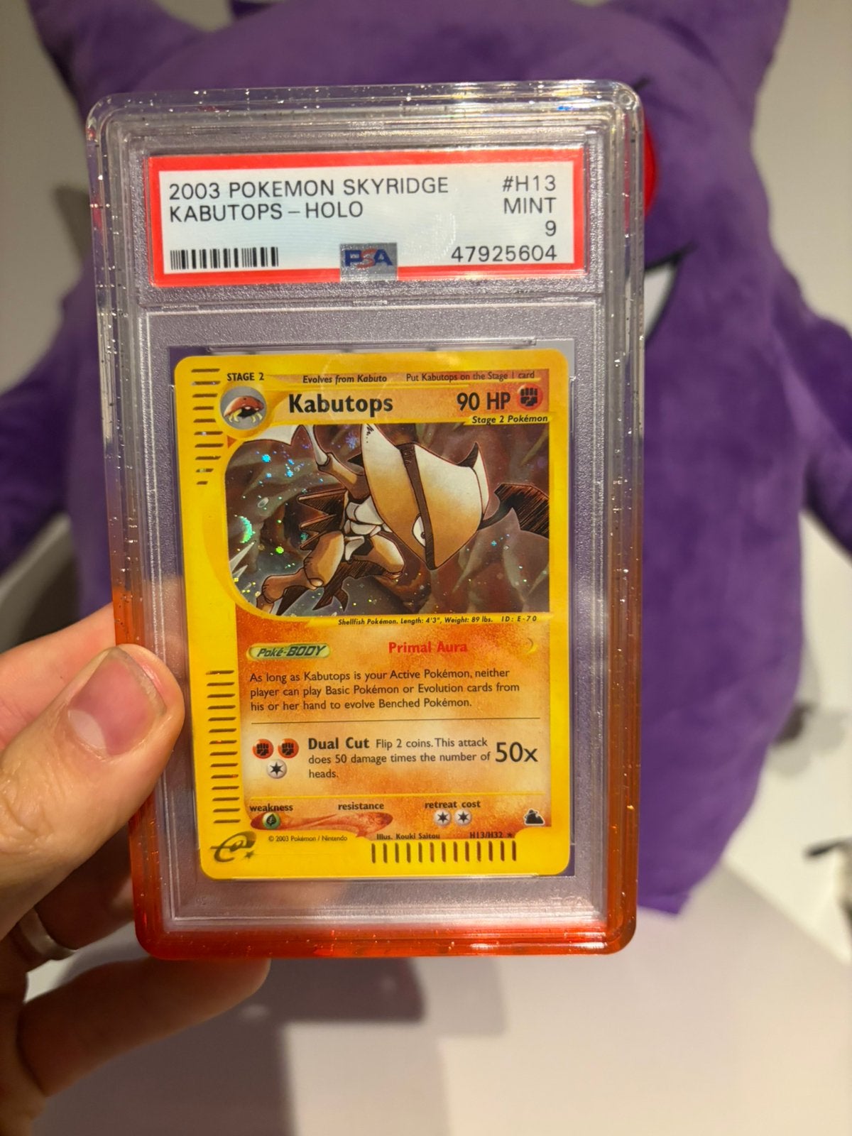 Kabutops Holo PSA 9 Skyridge #H13 Pokémon 2003, Ophalen of Verzenden, Zo goed als nieuw