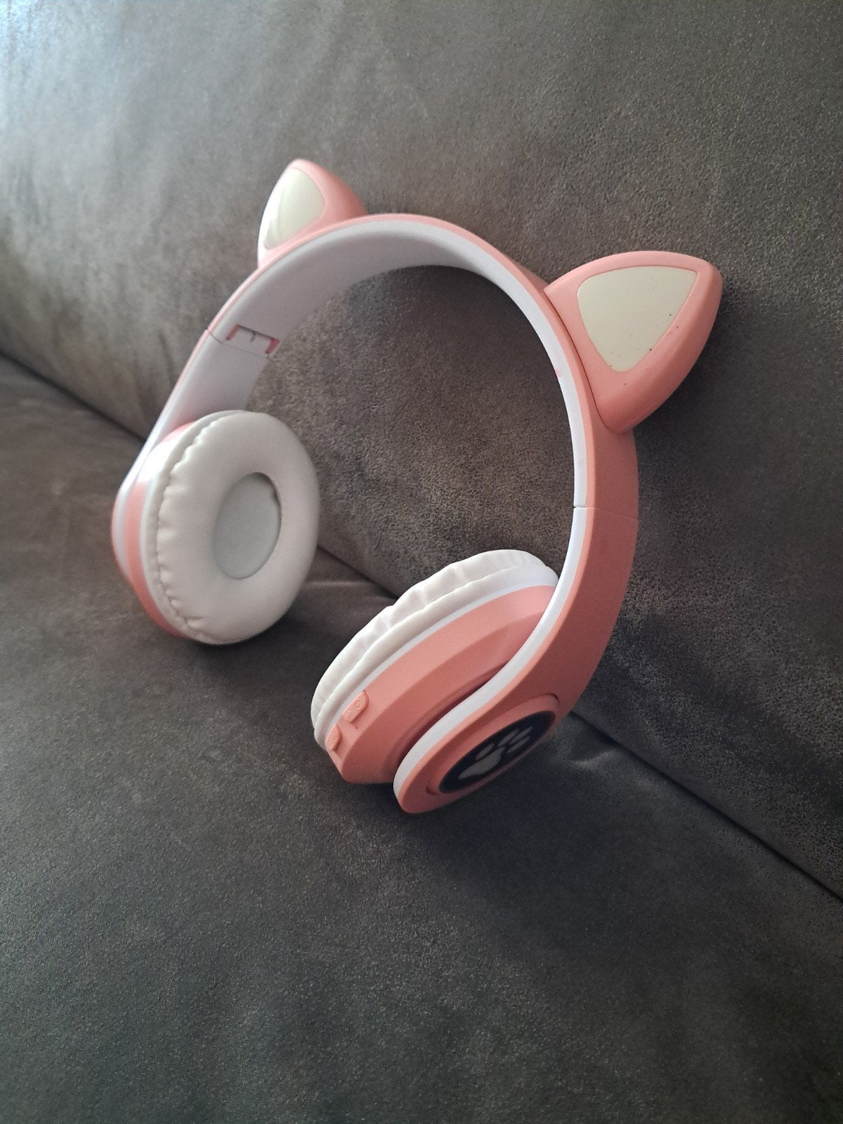 Roze Kattenoortjes Koptelefoon met LED-verlichting, Overige merken, Roze, Ophalen of Verzenden, Zo goed als nieuw