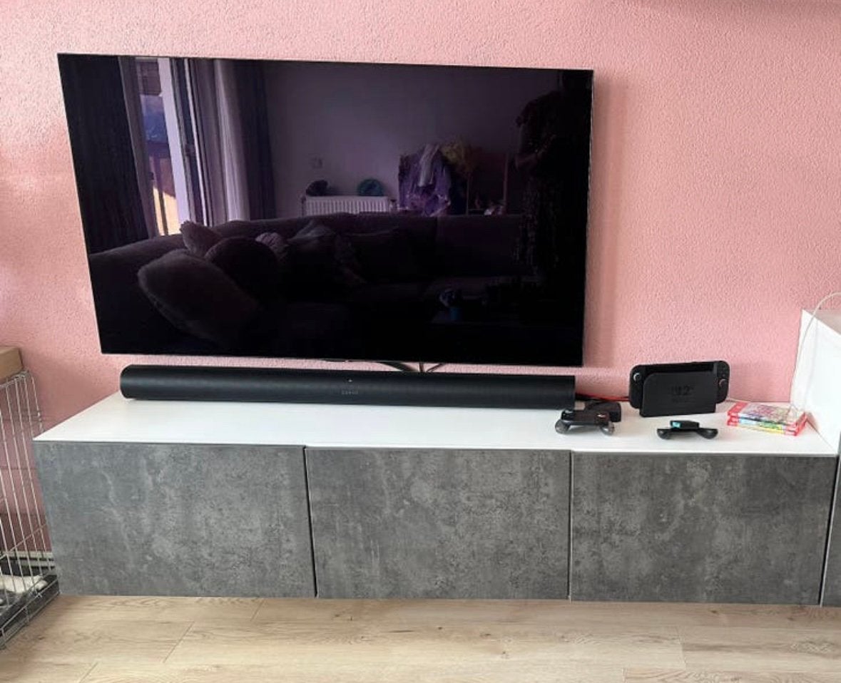 Besta tv meubel. Incl witte en grijze deurtjes, Ophalen, 150 tot 200 cm, Zo goed als nieuw, Minder dan 100 cm