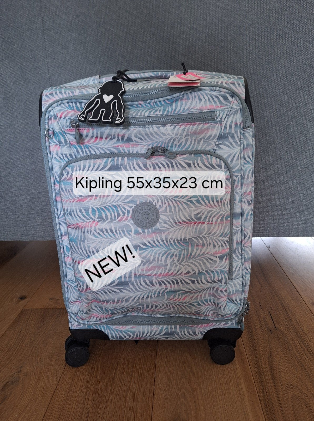 Nieuwe Kipling Palmtree S handbagage trolley koffer 55x35x23, Overige materialen, Wieltjes, 50 tot 60 cm, Nieuw