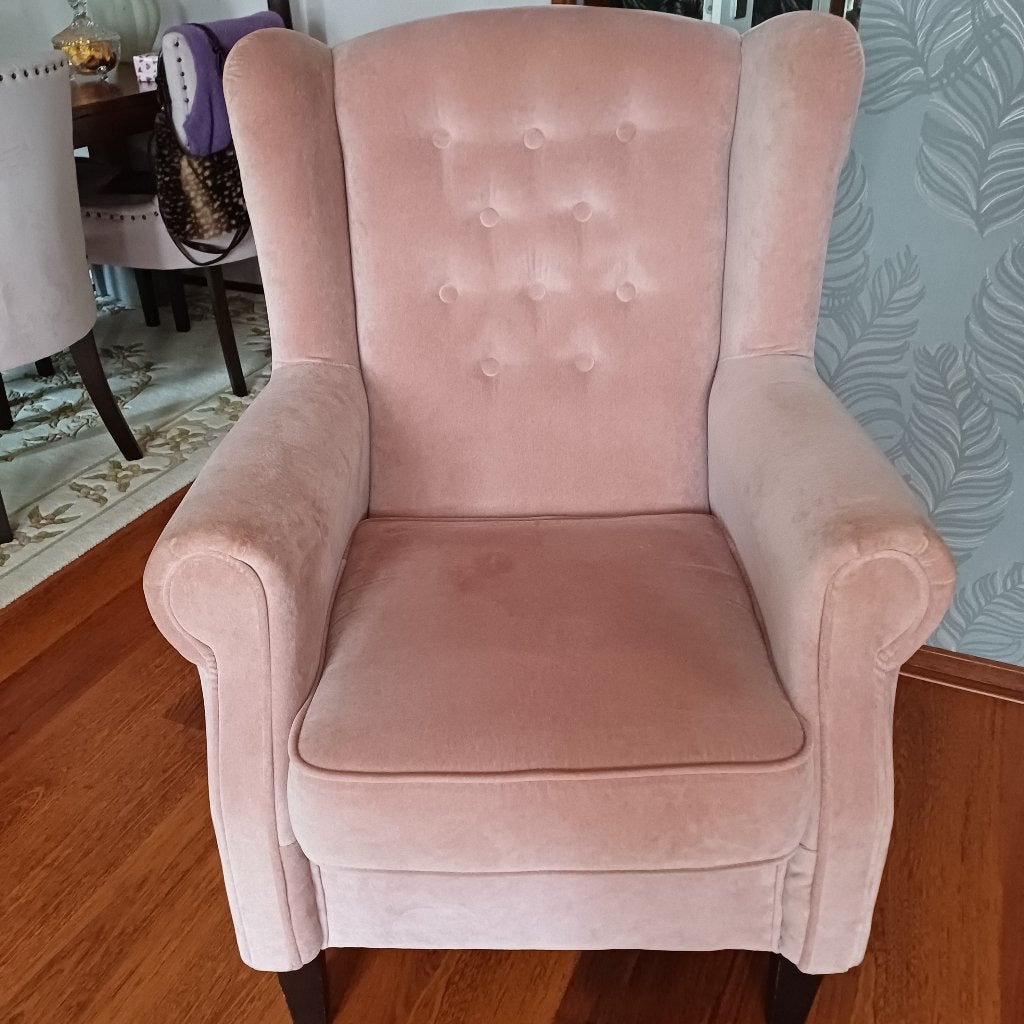 Fauteuil Roze, Ophalen, Minder dan 75 cm, Zo goed als nieuw, Stof