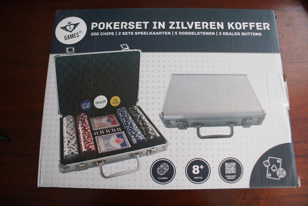 Pokerset in Zilveren Koffer Nieuw, Ophalen of Verzenden, Nieuw