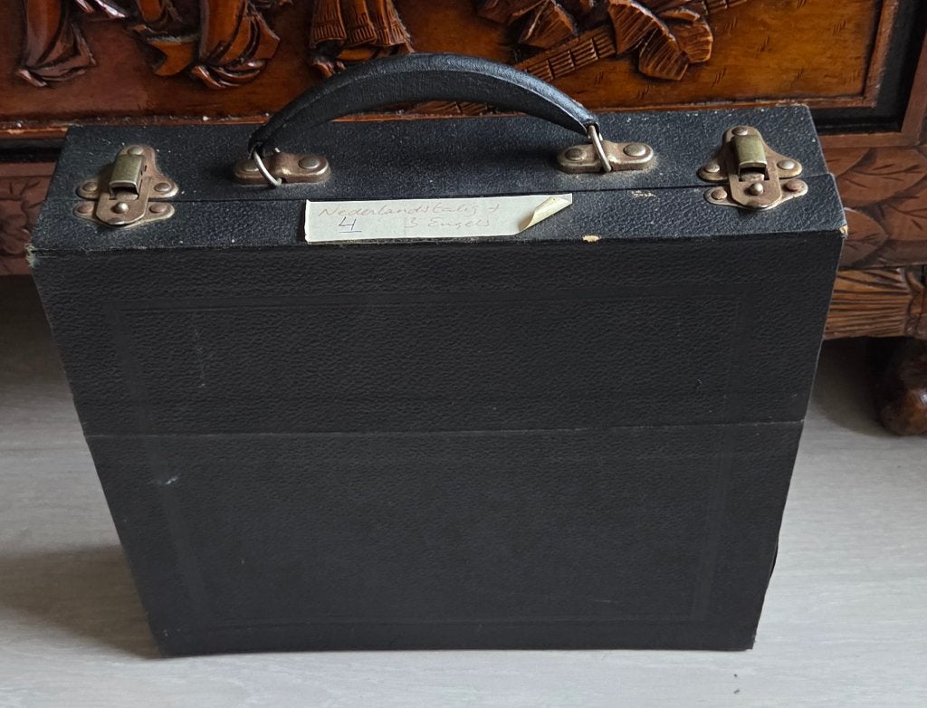 Vintage LP koffer in zwarte uitvoering. (4, Ophalen of Verzenden, Gebruikt