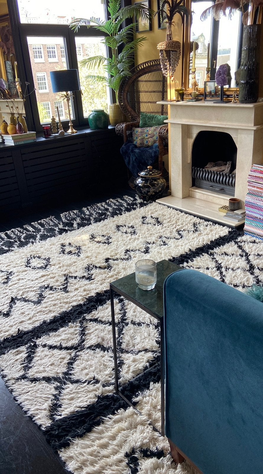 Wollen Berber kleed 310 x 210, Huis en Inrichting, Ophalen, Gebruikt, Beige, Marrokaans kleed, Beni Ouarain