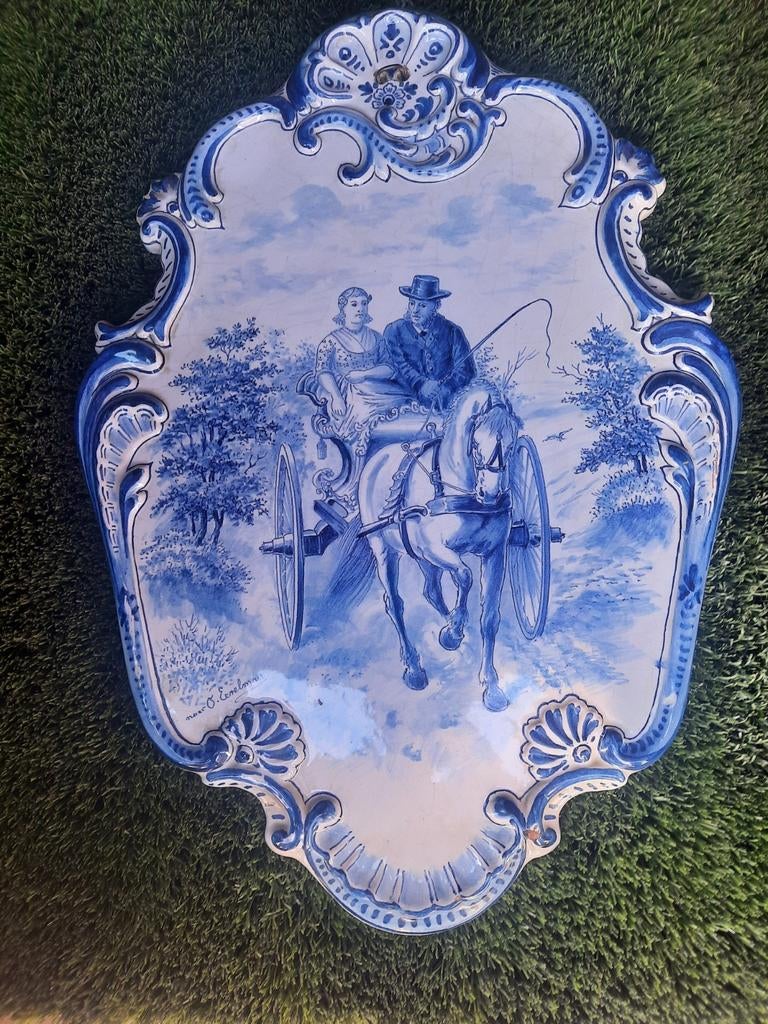 Makkumer plaquette Tichelaar Romantische Scène, Ophalen of Verzenden