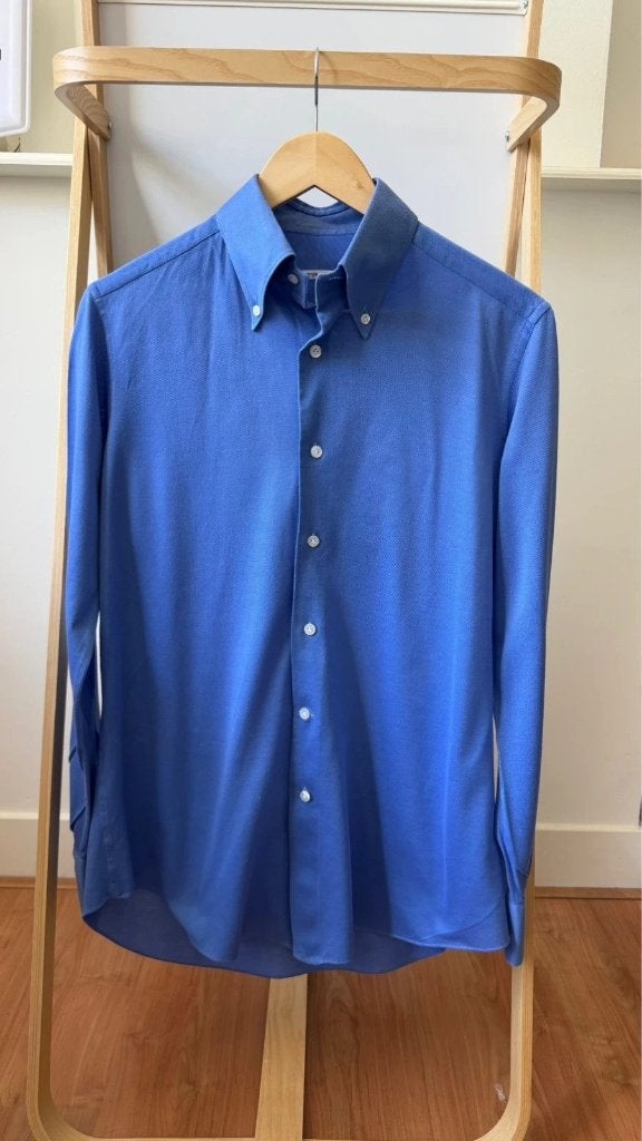 Fray Blauw Katoenen Shirt Maat 40 Zo Goed Als Nieuw, Kleding | Heren, Fray, Halswijdte 39/40 (M), Zo goed als nieuw, Verzenden