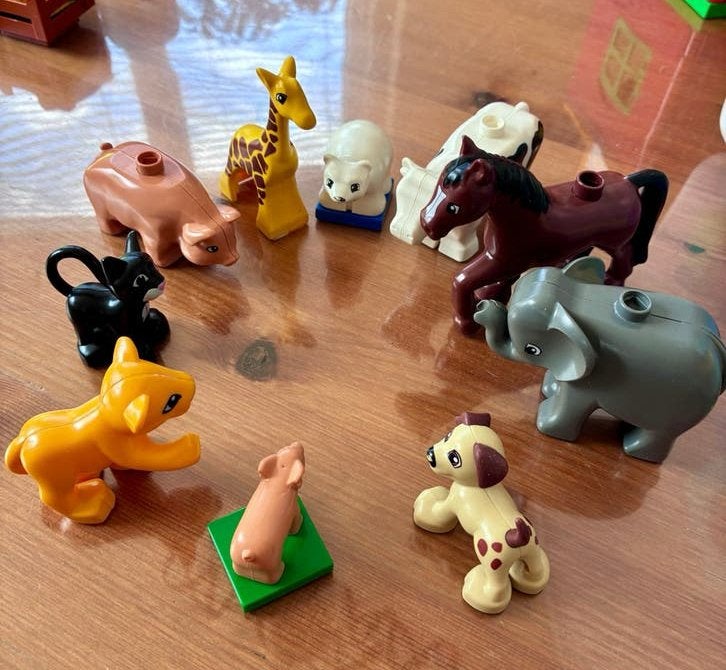 Duplo grote set  met 8 voertuigen, huis, poppetjes en dieren, Ophalen, Zo goed als nieuw