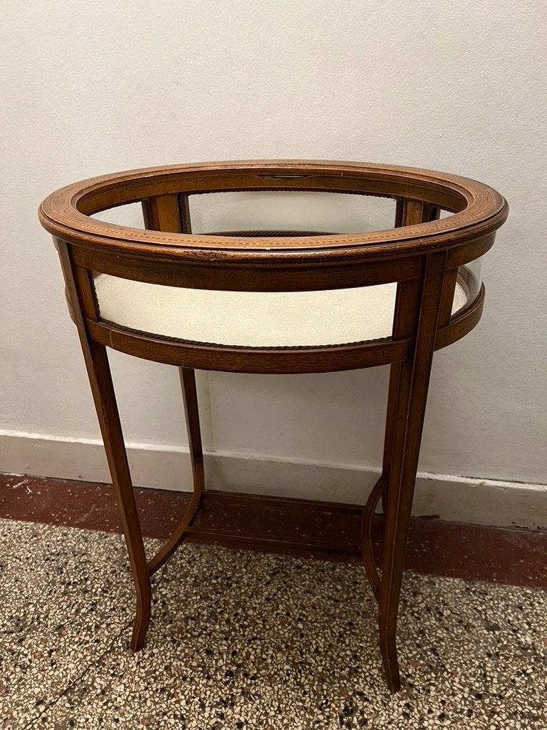 vintage vitrinetafel ovaal, Ophalen, Minder dan 50 cm, Gebruikt, 50 tot 100 cm
