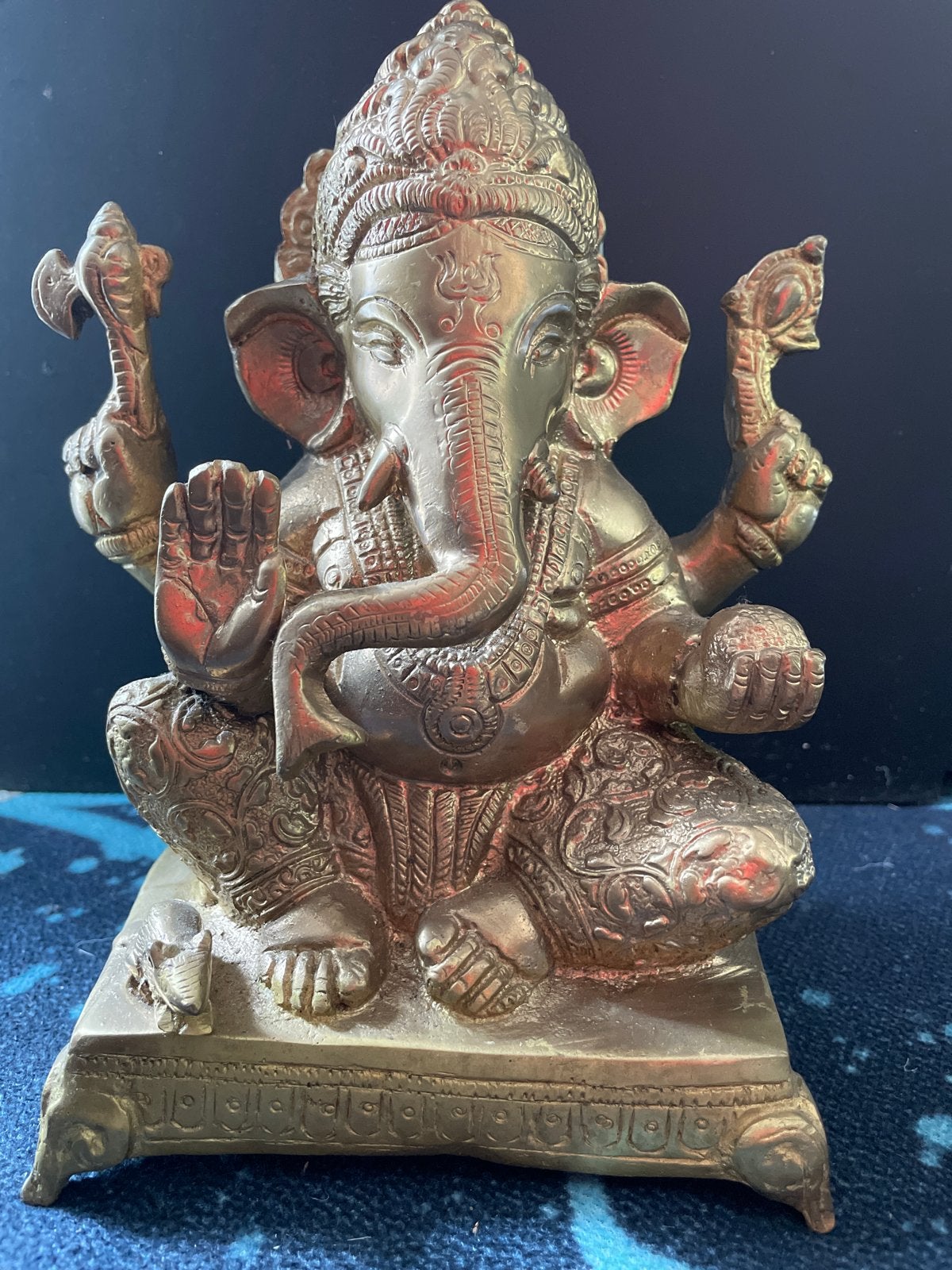 Gedetailleerd bronzen Ganesha beeld - Hindoeïstische god, Ophalen of Verzenden