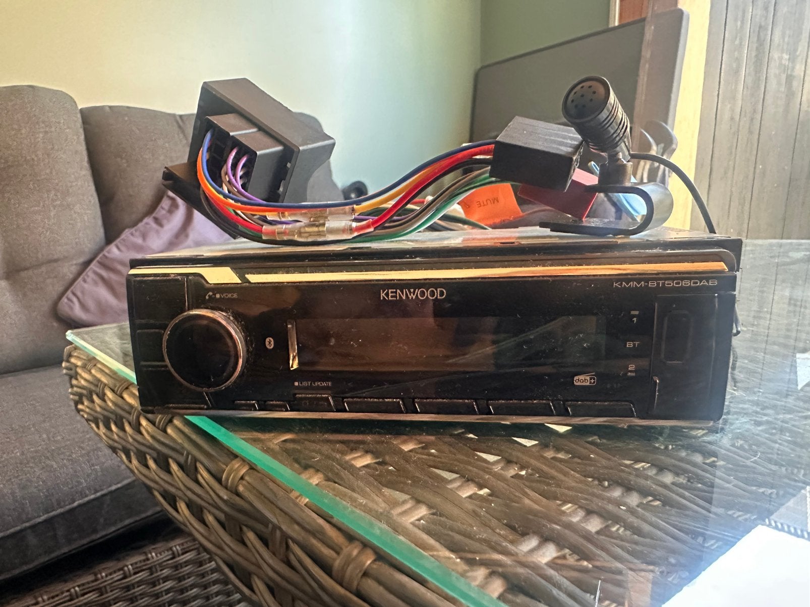 Zgan Kenwood Auto radio dab Bluetooth. Microfoon, Ophalen, Zo goed als nieuw
