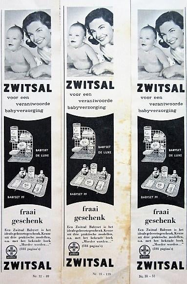 9 vintage advertenties reclames baby producten 31-62, Verzamelen, Ophalen of Verzenden, Gebruikt, Overige typen