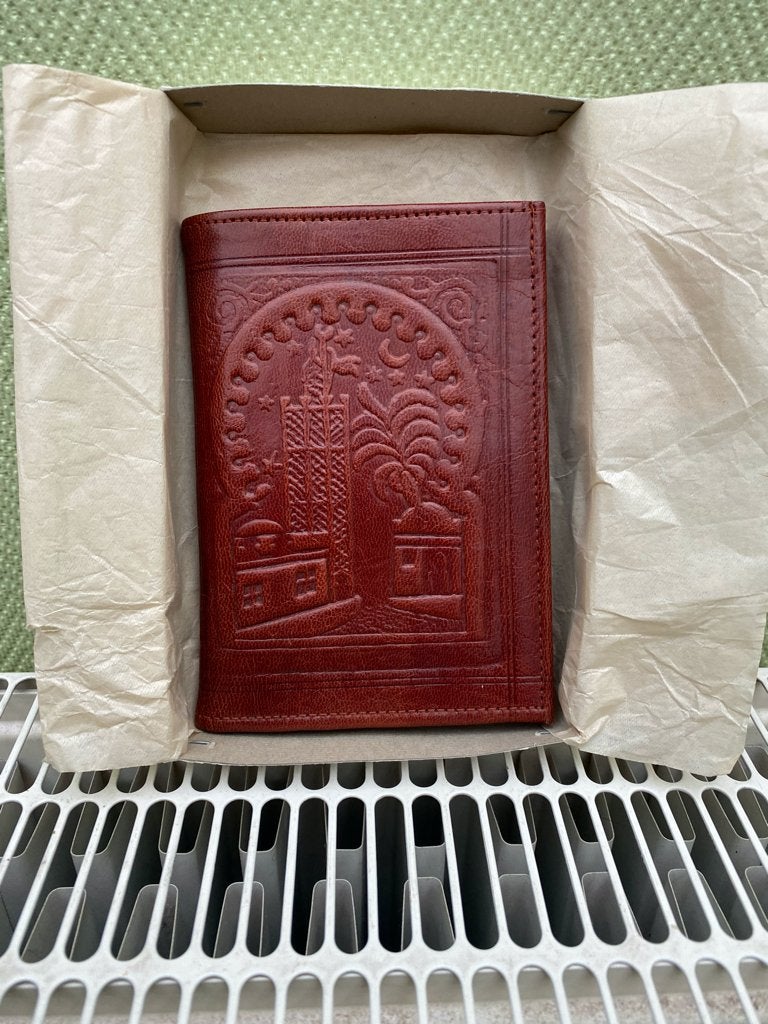 Lederen portefeuille met exotische print, Overige merken, Bruin, Verzenden, Nieuw