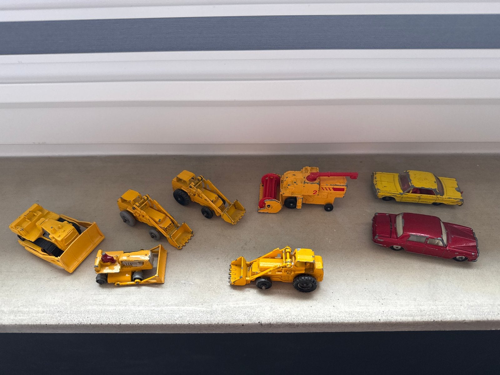Matchbox Speelgoedauto's en Bouwvoertuigen (9 stuks), Ophalen of Verzenden, Gebruikt