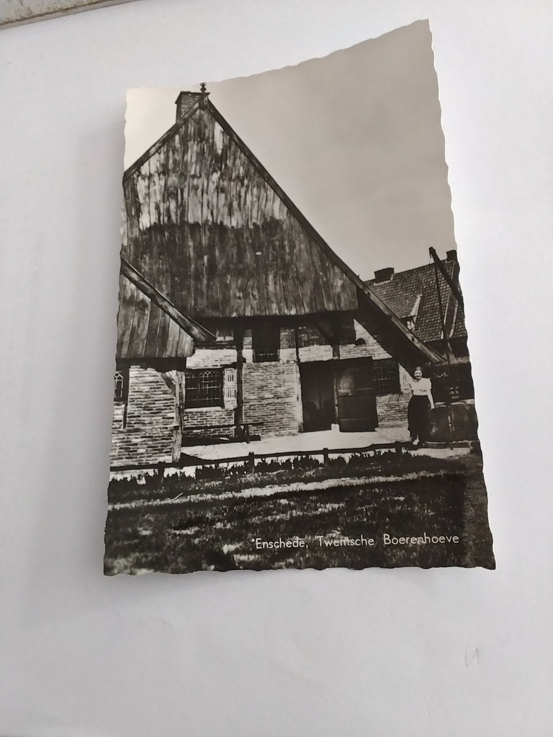 Oude foto Twentse boerderij Enschede, Ophalen of Verzenden, 1960 tot 1980, Overijssel