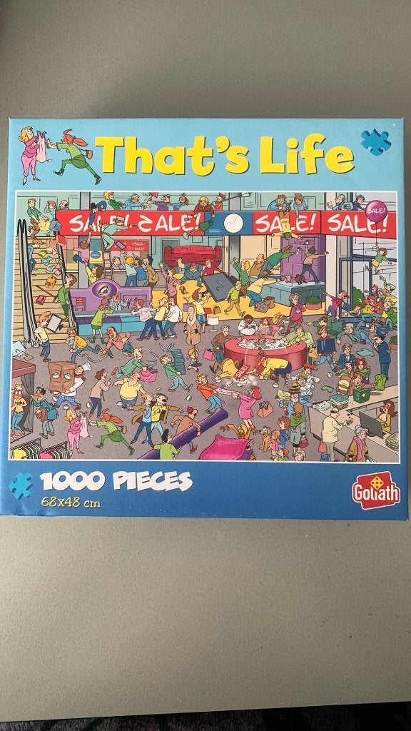 Puzzel That's life uitverkoop 1000 stukjes, Hobby en Vrije tijd, Denksport en Puzzels, Ophalen of Verzenden, 500 t/m 1500 stukjes