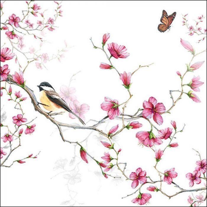 Ambiente servet vogel en bloesem 33 x 33 cm 13311215, ., Dieren, Nieuw, Ophalen of Verzenden