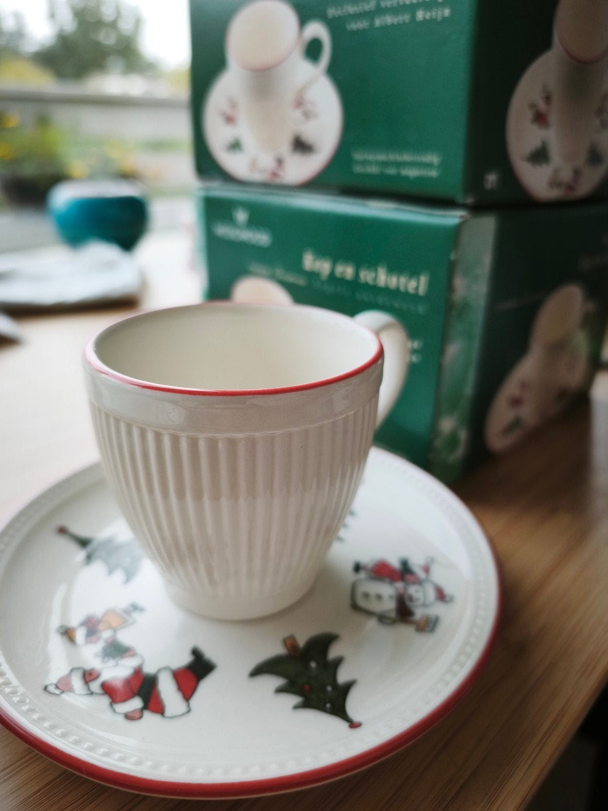 5x Wedgwood Windsor Christmas kop en schotel nieuw, Ophalen of Verzenden