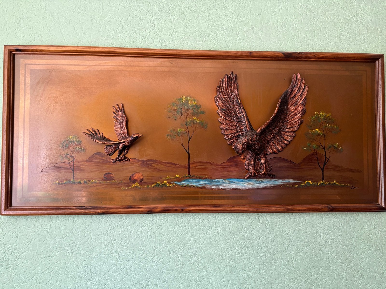 Wanddecoratie met 3D Adelaars - Koperkleurig, Ophalen, 50 - 100 cm, Handgemaakt, Wanddecoratie