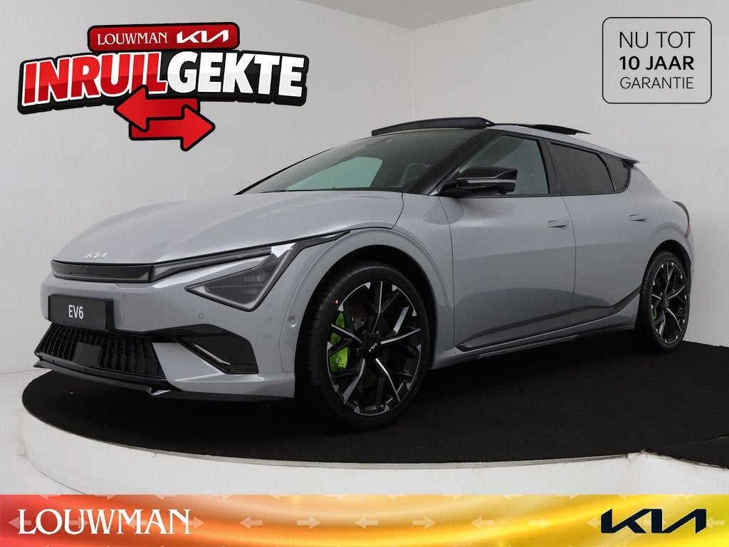 Kia Ev6 GT AWD 84 kWh | 650 pk | Panoramadak | Matrix Led Ko, Auto's, Automaat, 12 maanden, Zwart, 84 kWh