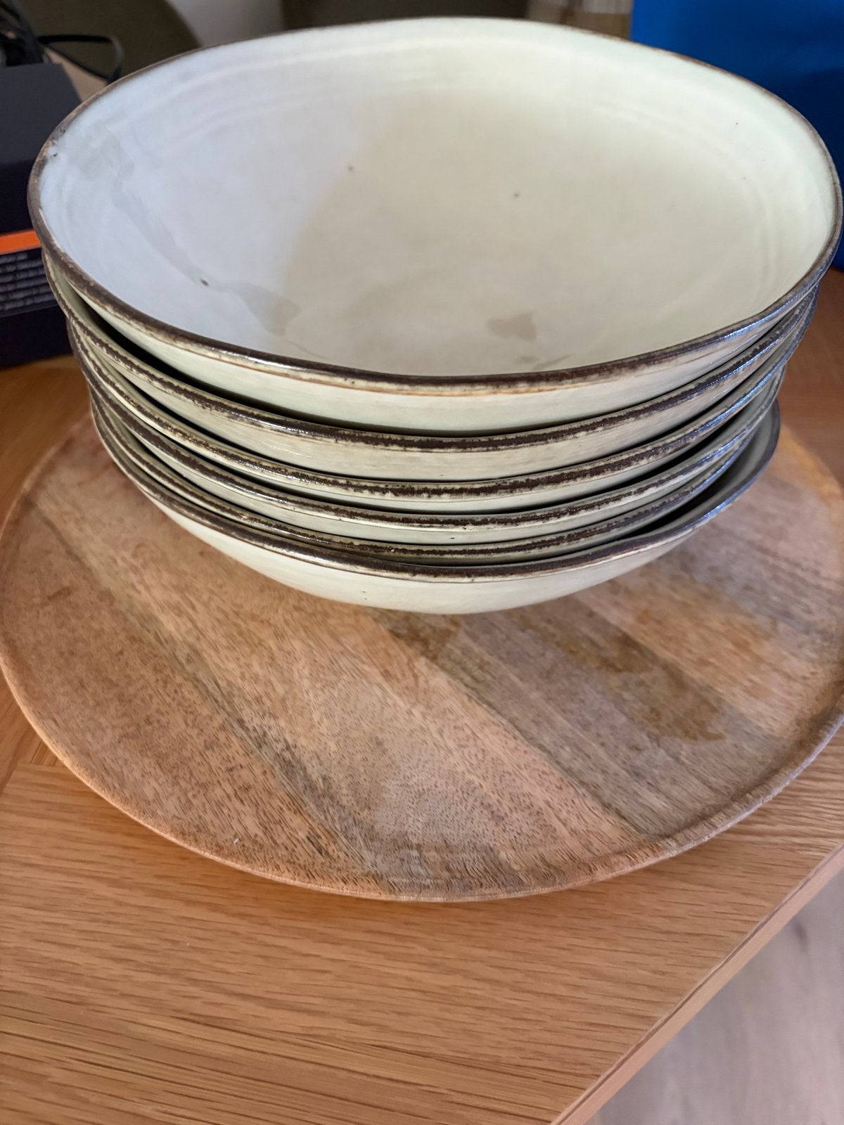 6 Grote diepe borden/schalen Casa Earth collectie, Ophalen, Overige merken, Keramiek, Zo goed als nieuw
