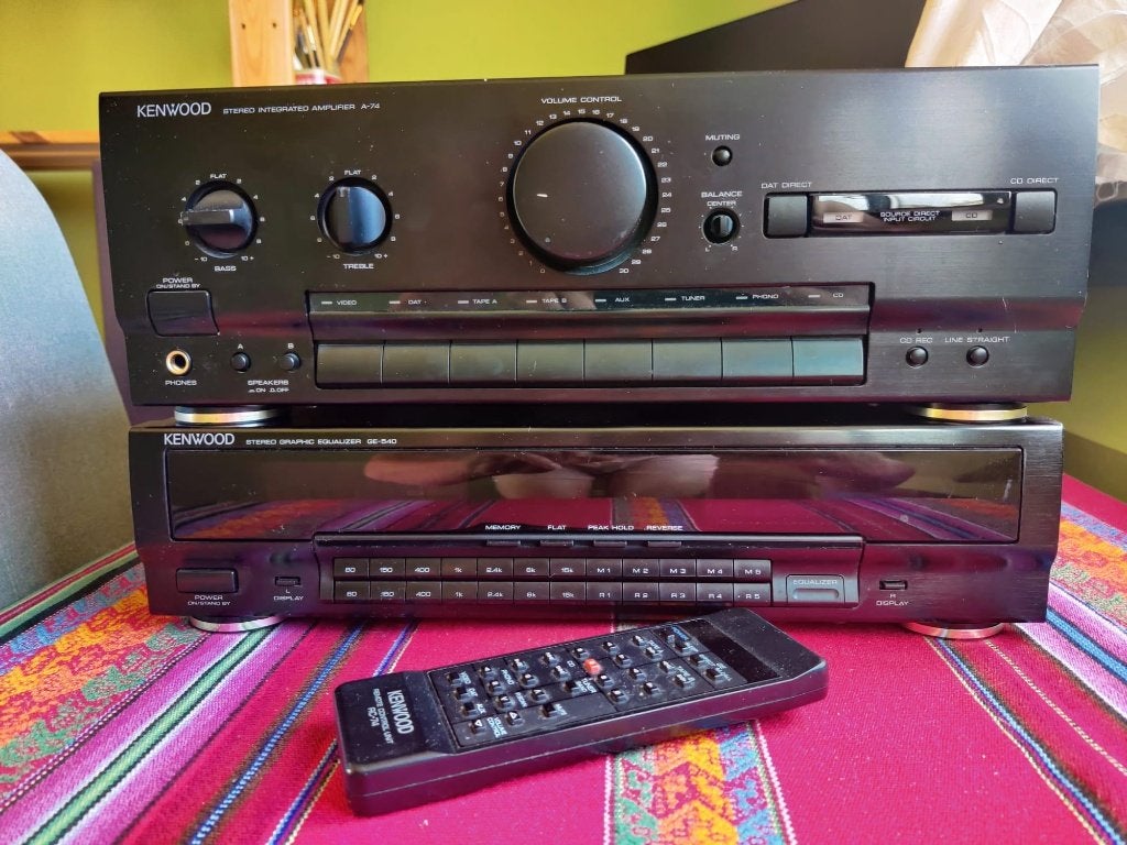 Kenwood versterker A-74 en Kenwood equalizer G-E540, Audio, Tv en Foto, Overige merken, Gebruikt, Ophalen of Verzenden, 60 tot 120 watt