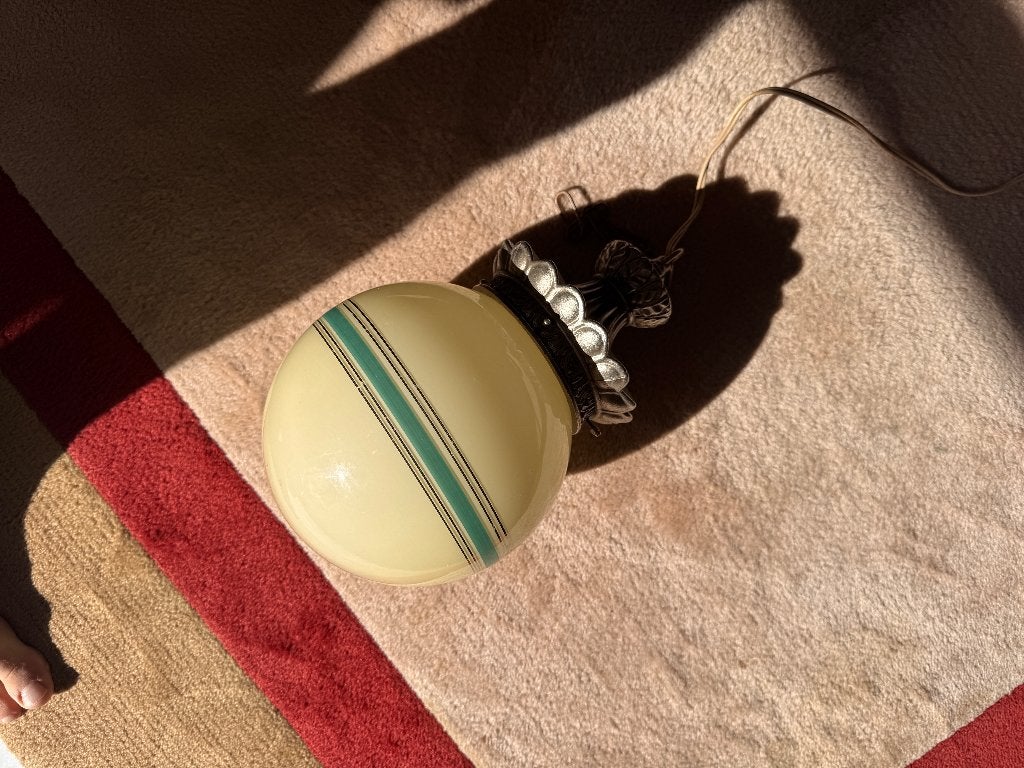 Art Deco Vintage Hanglamp, Huis en Inrichting, Vintage, Art Deco, Zo goed als nieuw, Glas, E27 (groot)