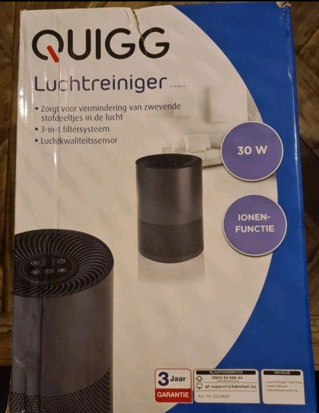 QUIGG Luchtreiniger met ionenfunctie en 3-in-1 filtersysteem, Witgoed en Apparatuur, Luchtbehandelingsapparatuur, Ophalen of Verzenden