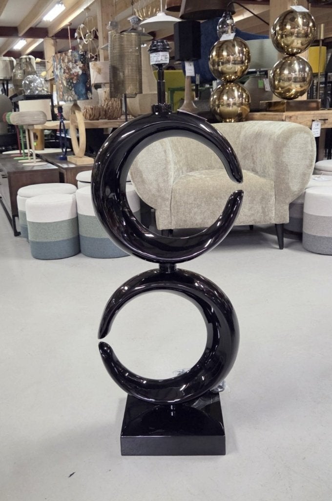 Grote tafellamp lampvoet MAAN Light & Living zwart, Zwart, Nieuw, Metaal, Met schakelaar