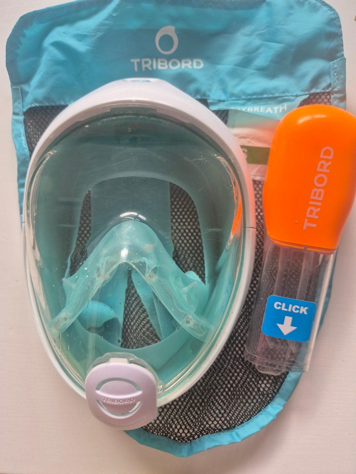 Tribord snorkel masker easybreath Decathlon maat XS, Ophalen, Gebruikt, Snorkelmasker