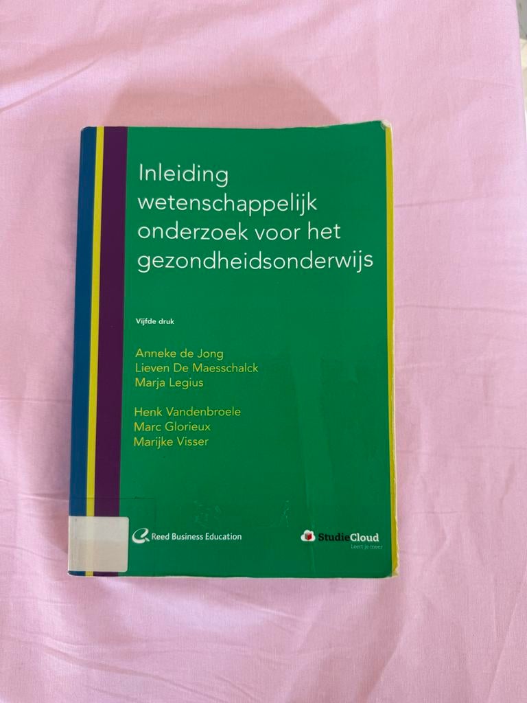 Inleiding wetenschappelijk onderzoek gezondheidsonderwijs, Ophalen of Verzenden, Gelezen, Gezondheid en Conditie