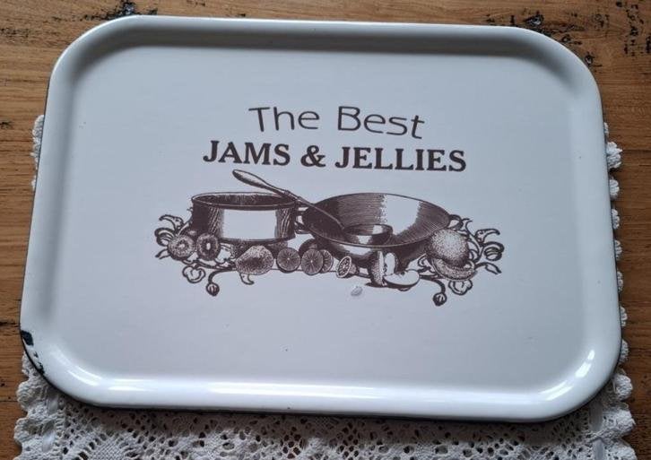 Emaille dienblad, the Best Jams & Jellies, Antiek en Kunst, Curiosa en Brocante, Ophalen of Verzenden