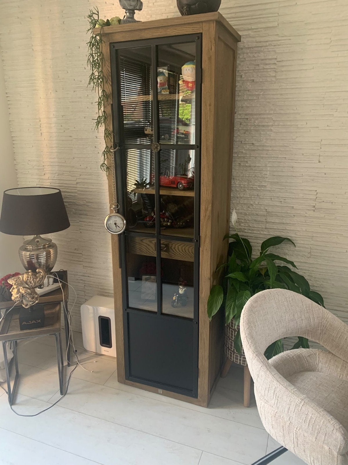 Riviera Maison The Hoxton Vitrinekast - Zo goed als nieuw, Ophalen, Zo goed als nieuw, 25 tot 50 cm, Eikenhout