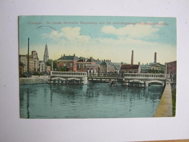 Ansichtkaarten Nederland, TC 5-70 Groningen, De nieuwe el.b, Verzenden, Voor 1920, Gelopen, Groningen