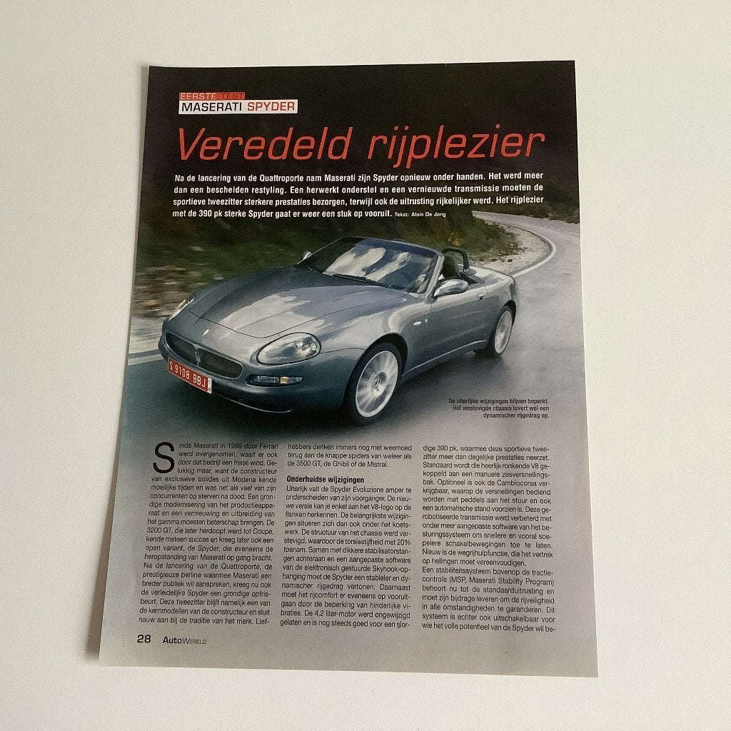 Artikel Maserati Spyder, Ophalen of Verzenden, Zo goed als nieuw, Overige merken