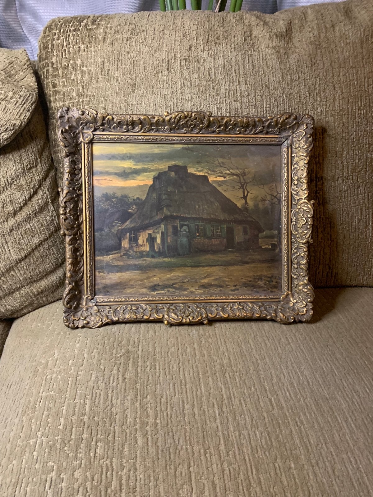 Hollands Landschap met Boerderij klassiek barok lijst goud, Antiek en Kunst, Kunst | Schilderijen | Klassiek, Ophalen, Overige ondergronden