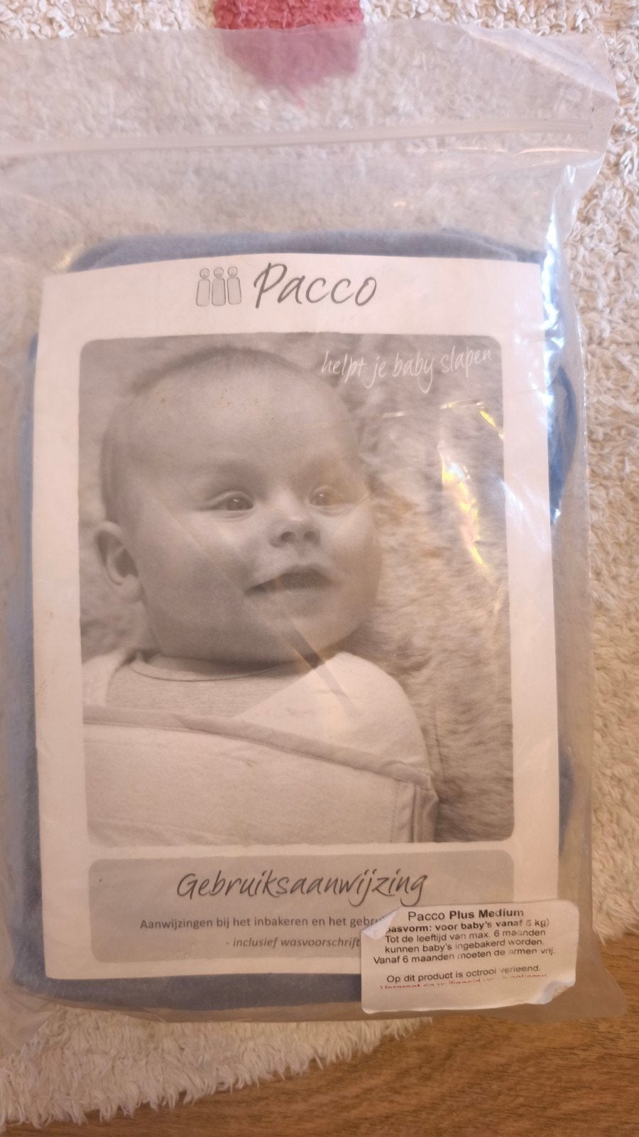 Pacco Plus Medium inbakerdoek - vanaf 5 kg, Wasbaar, Gebruikt, Bakerzak of Bakerdoek, Puckababy