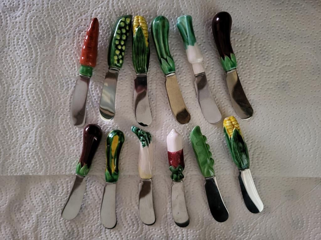 Set van 12 vintage groenteboter-/kaasmessen, Antiek en Kunst, Ophalen