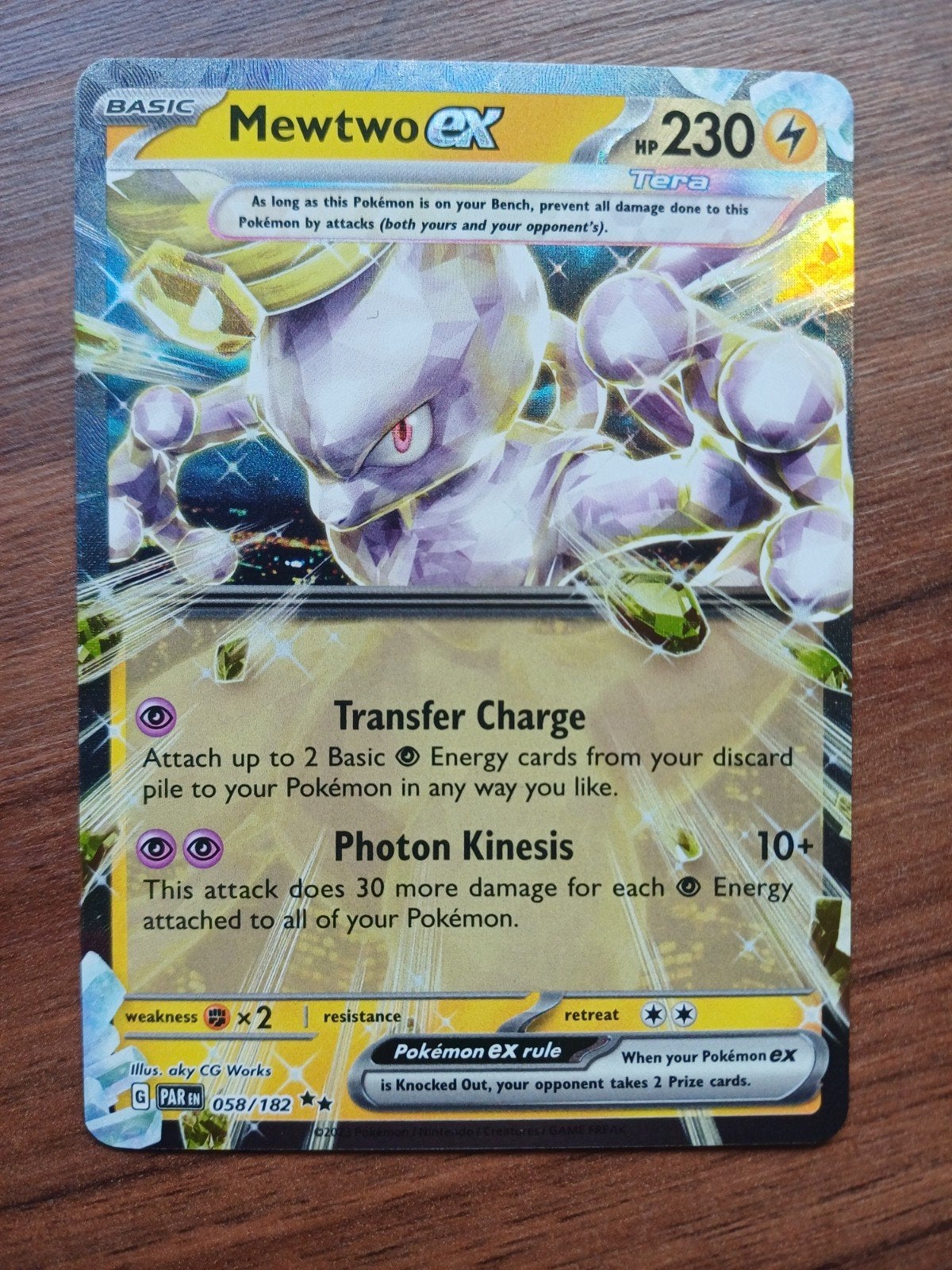 Mewtwo ex Pokémon Kaart - Tera 058/182, Verzenden